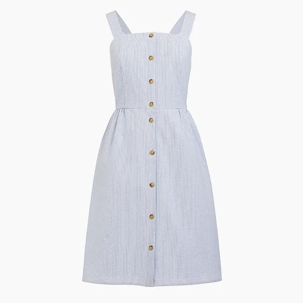 J. Crew Button-front dress in seersucker NWT